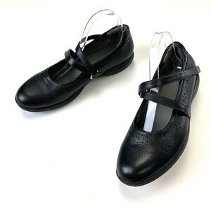 Aravon black leather comfort Mary Jane low heel womens shoes Size 10AA